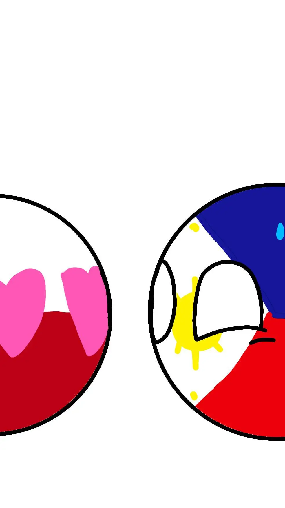 ai character: Countryballs sus background
