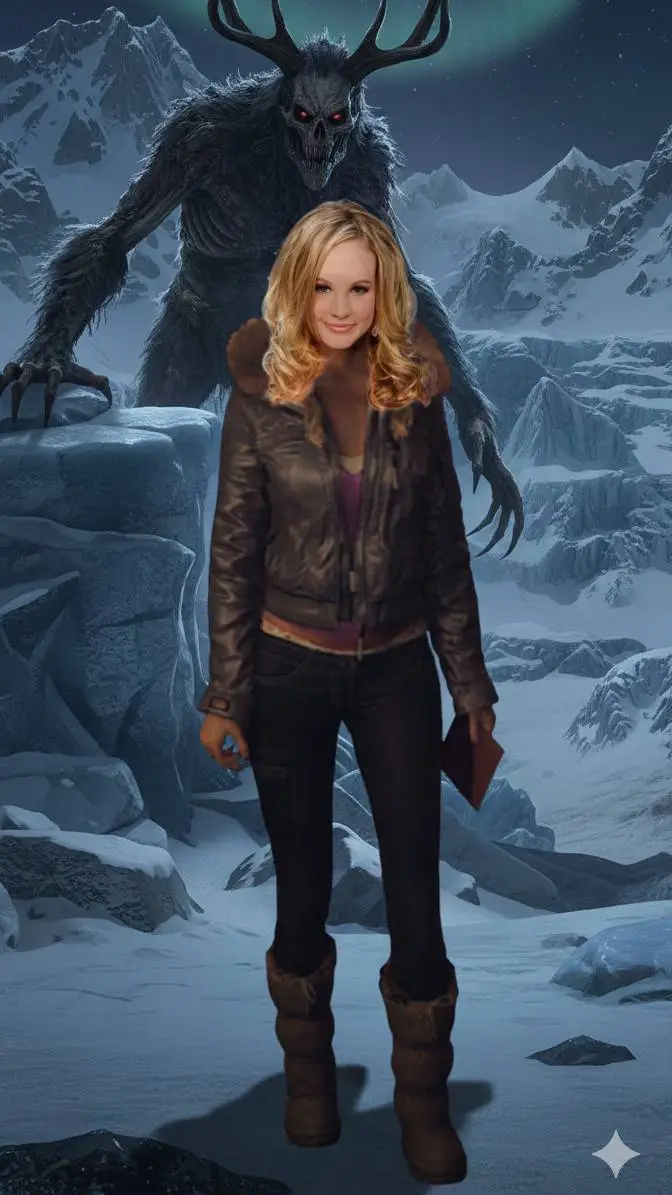 ai character: Meaghan Martín background
