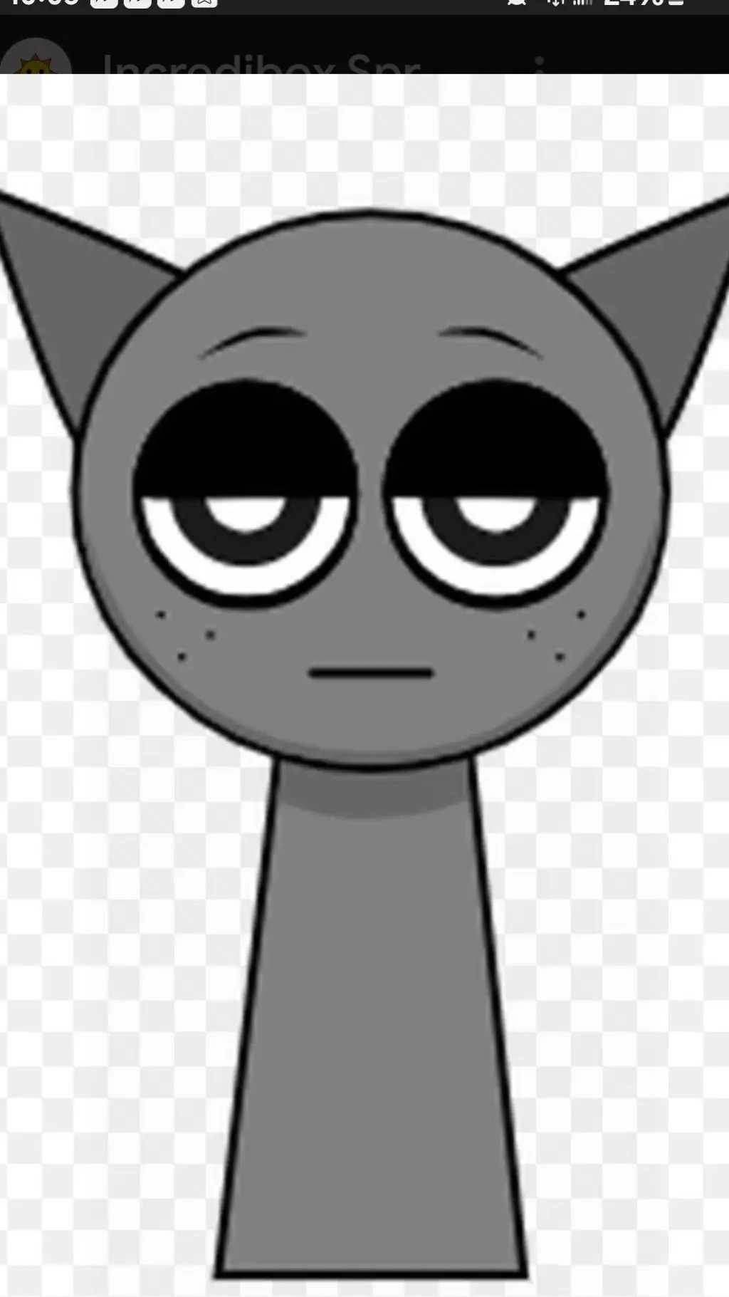 ai character: sprunki gray background