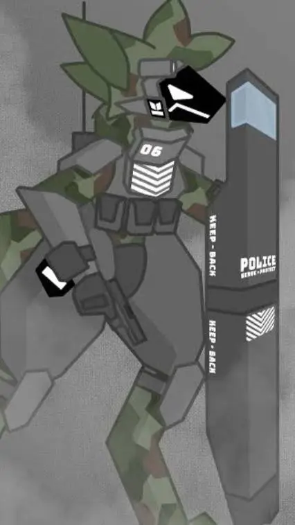ai character: protogen war background