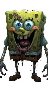 ai character: Bob esponja zombie background