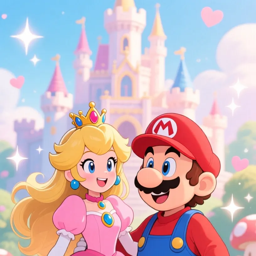 chat with ai character: Peach y Mario 
