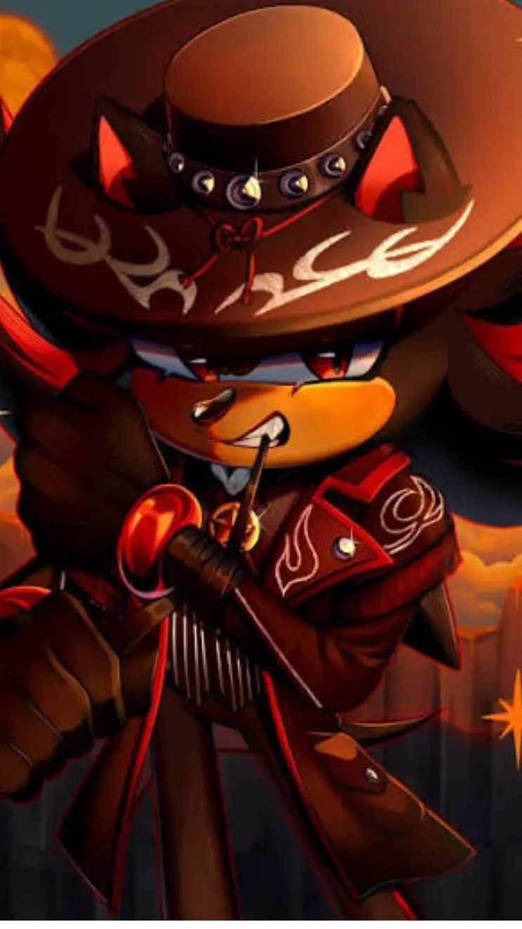 ai character: cowboy shadow  background