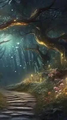 ai character: Enchanted Forest background