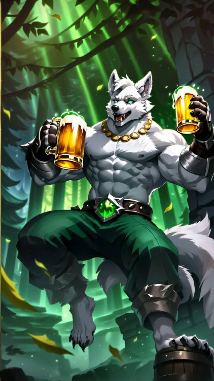 ai character: werewolf Nightclub background