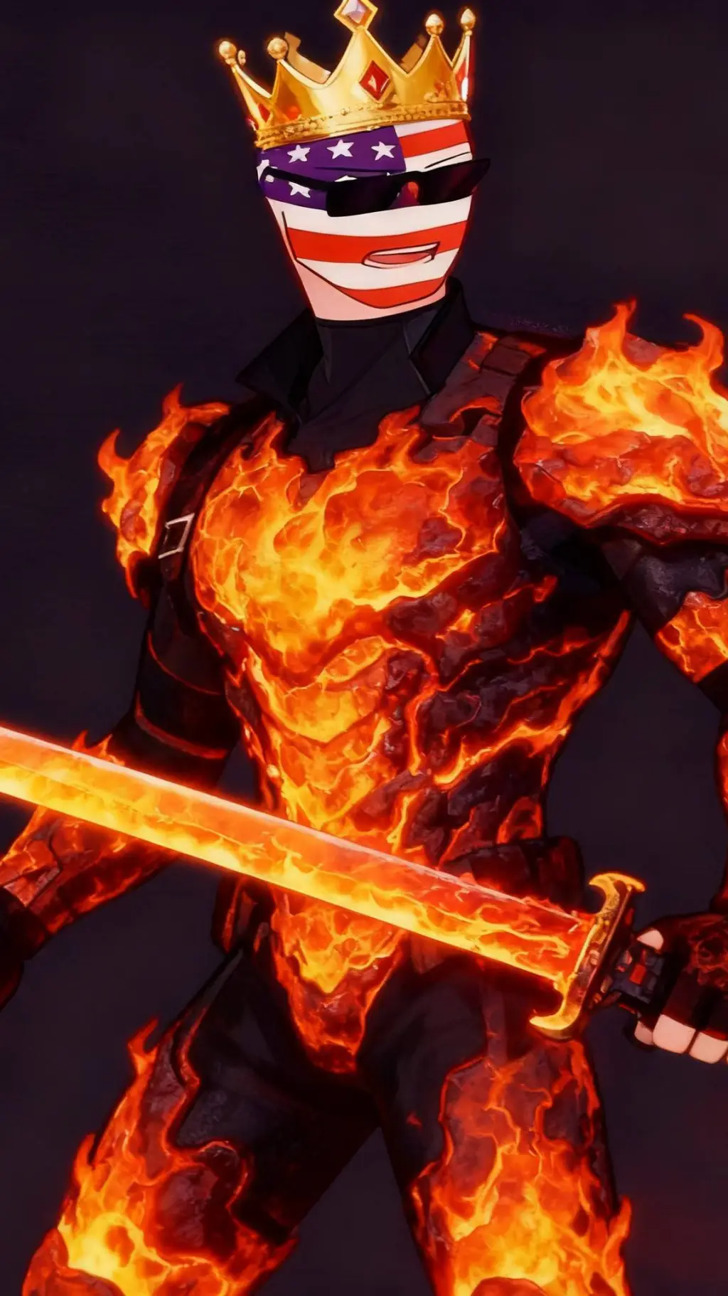 ai character: Legendary USA background