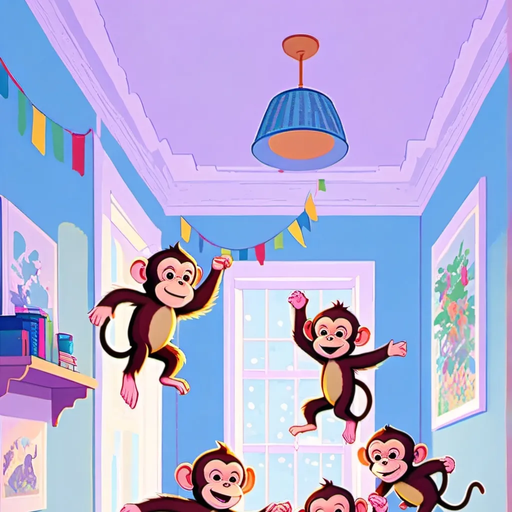 chat with ai character: five Little monkey