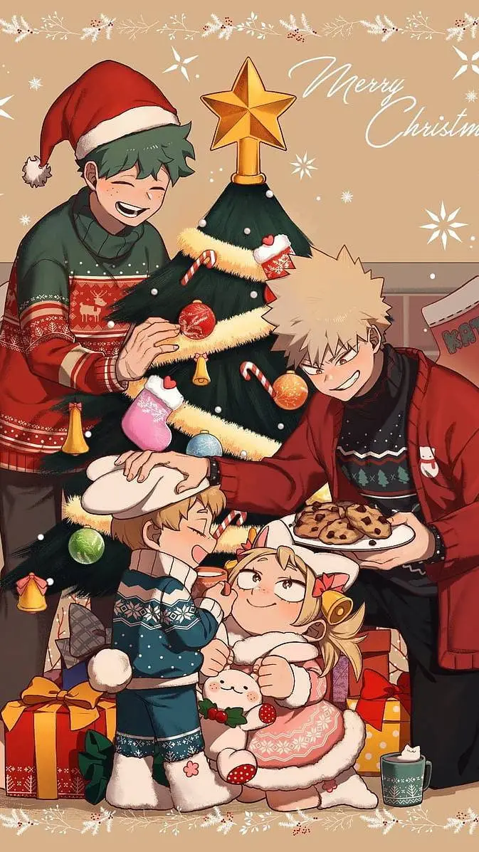 ai character: MHA CHRISTMAS!! background