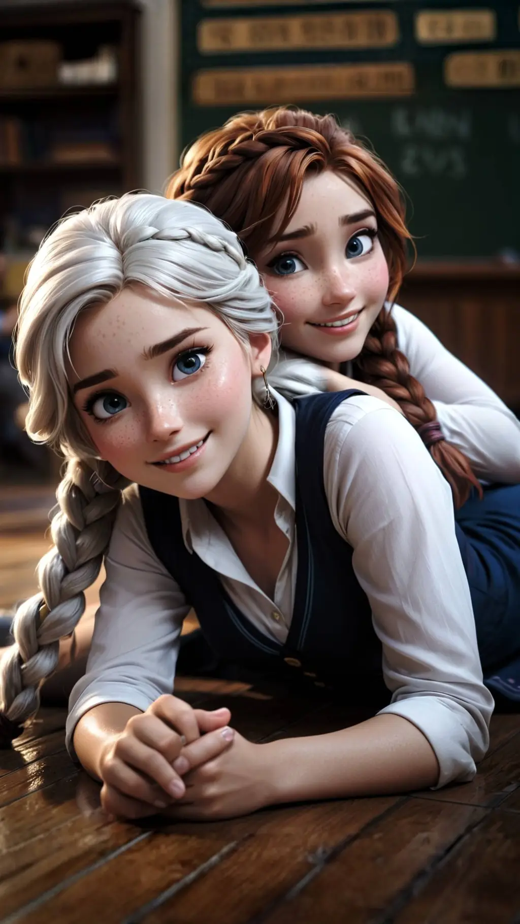 ai character: Anna and Elsa background