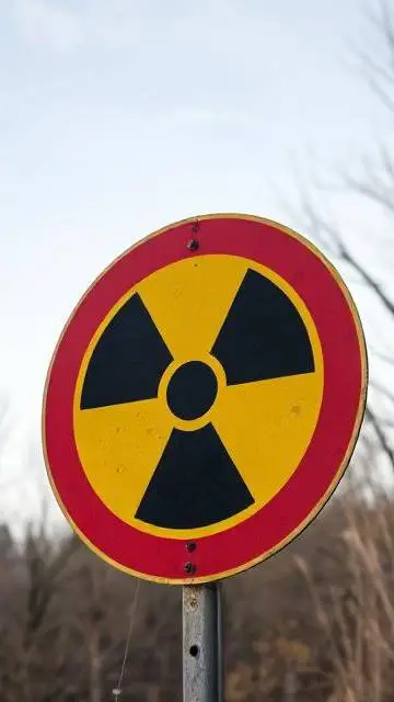 ai character: radiation sign background