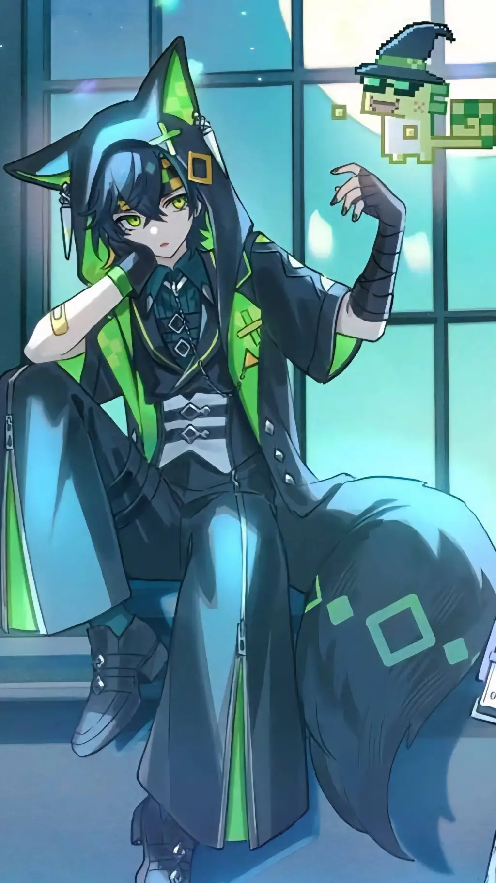 ai character: Kinich {Halloween} background