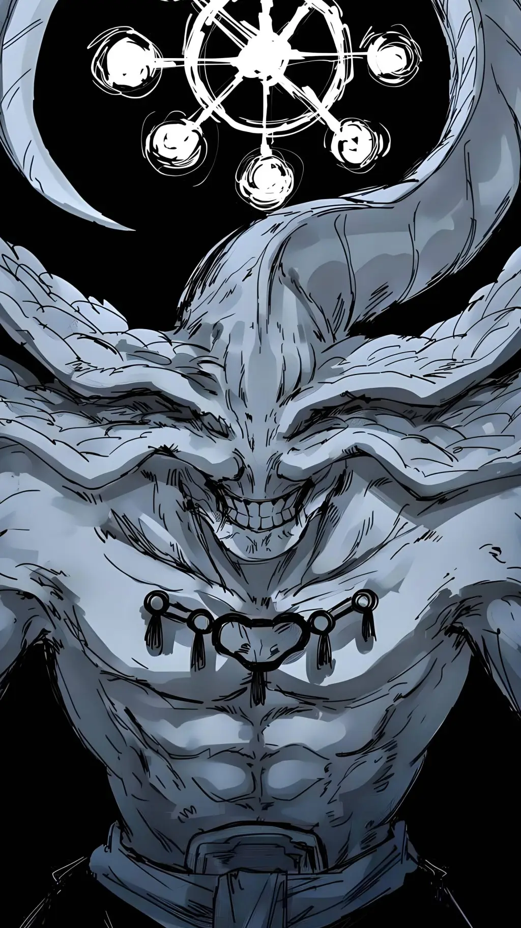 ai character: Mahoraga  background