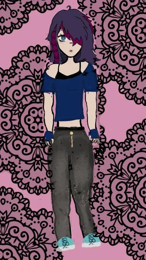 ai character: violet background