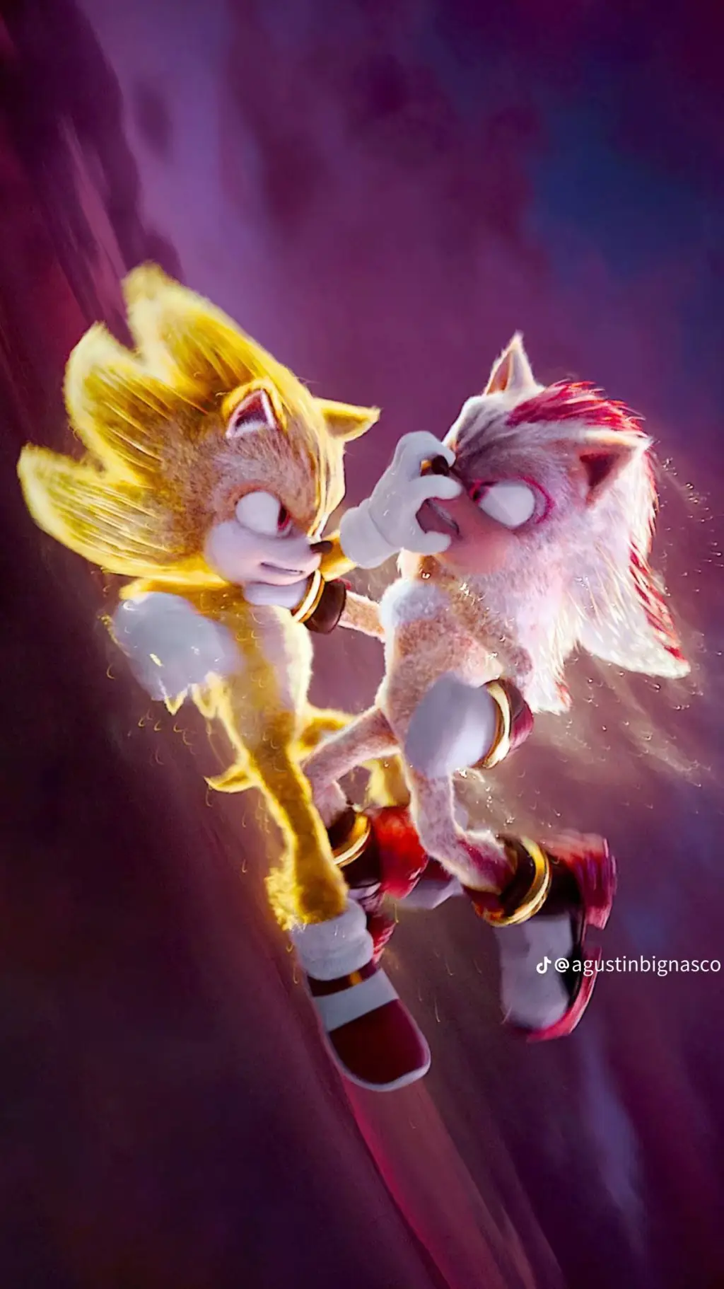 ai character: Sonic VS shadow background