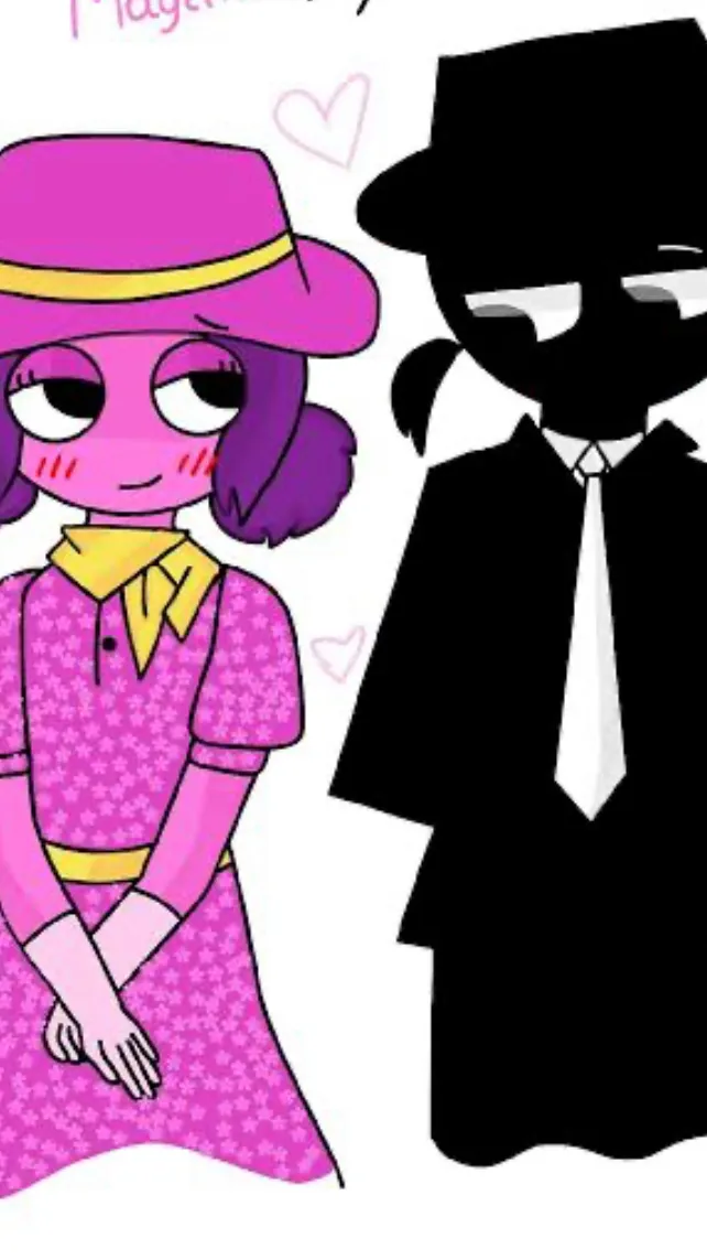 ai character: ~Black x Magenta!~ background