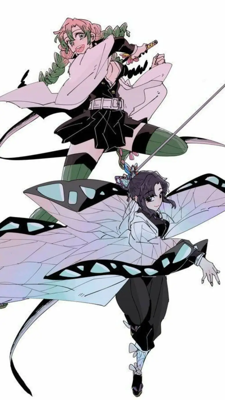 ai character: Kocho and Mitsuri  background
