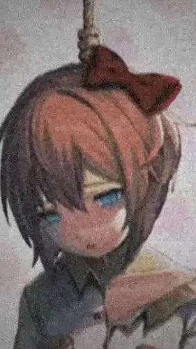 ai character: Sayori but dead background