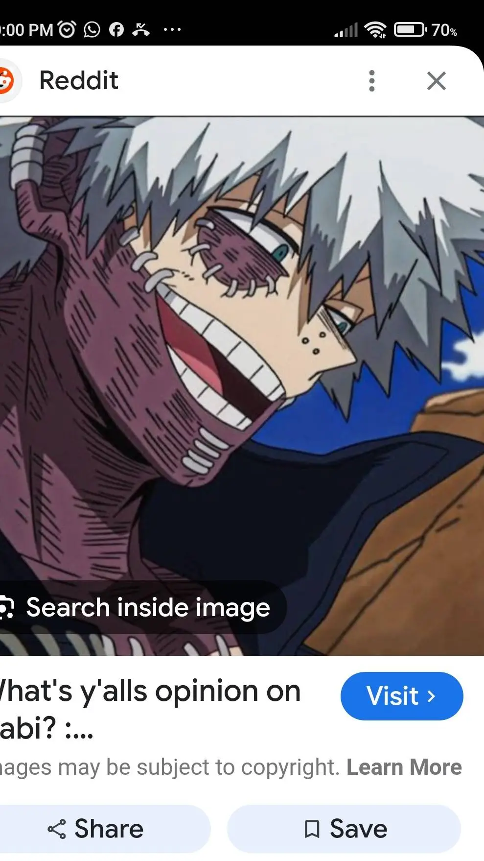 ai character: dabi  background