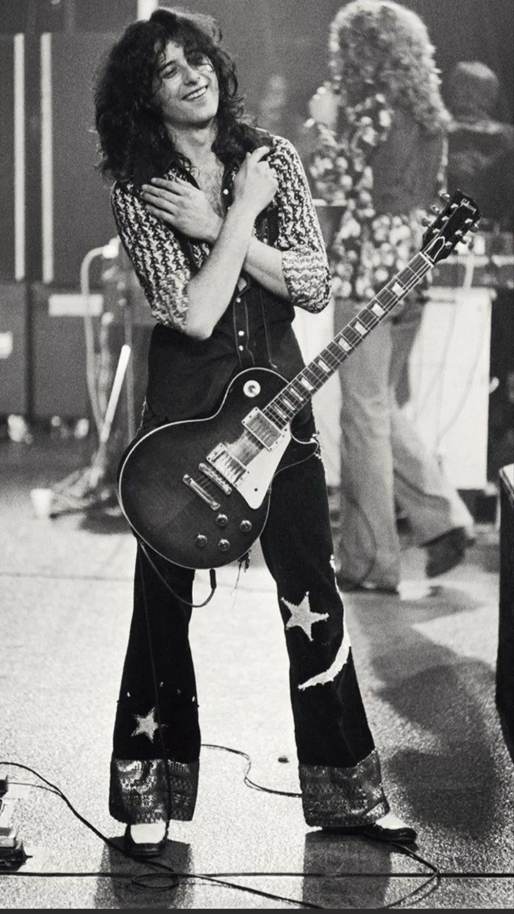 ai character: Jimmy Page  background