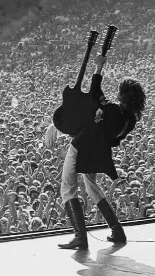 ai character: Jimmy Page  background