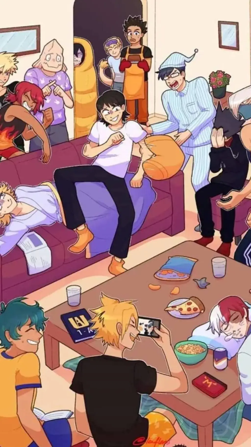 ai character: mha sleepover background