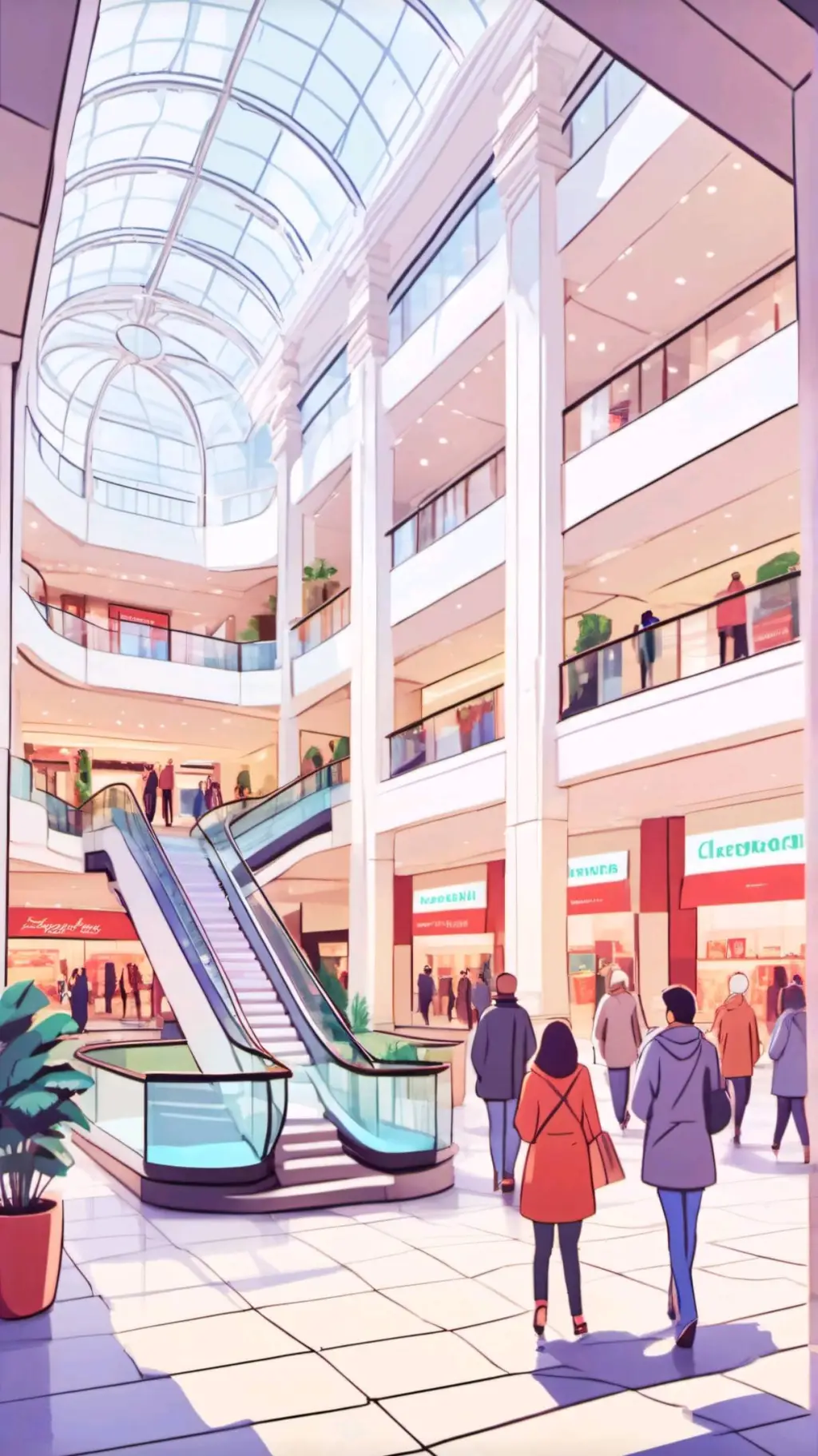 ai character: COD mall background