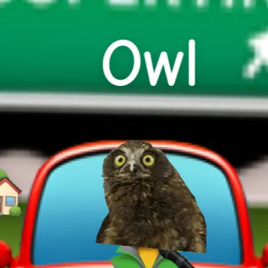 chat with ai character: Driving owl ￼