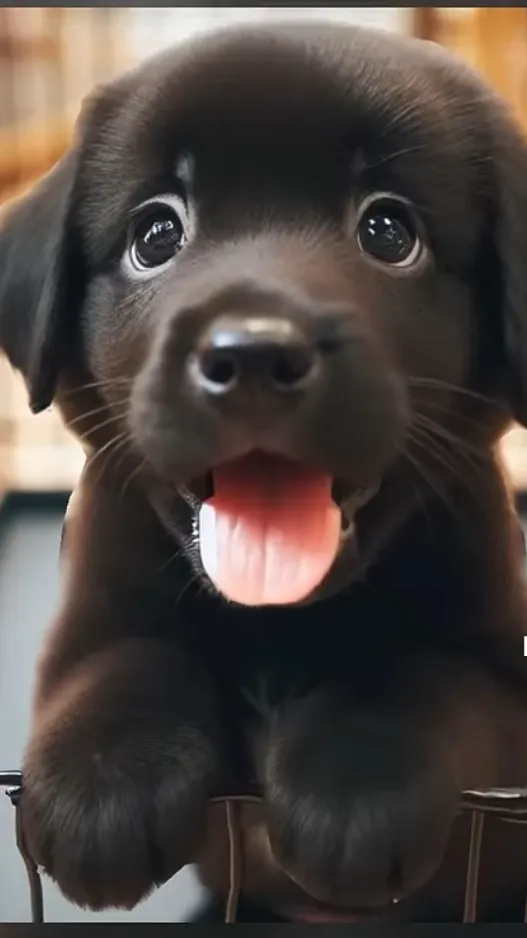 ai character: Black puppy ￼ background