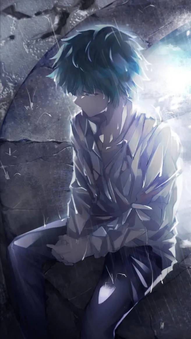 ai character: Izuku sad? background