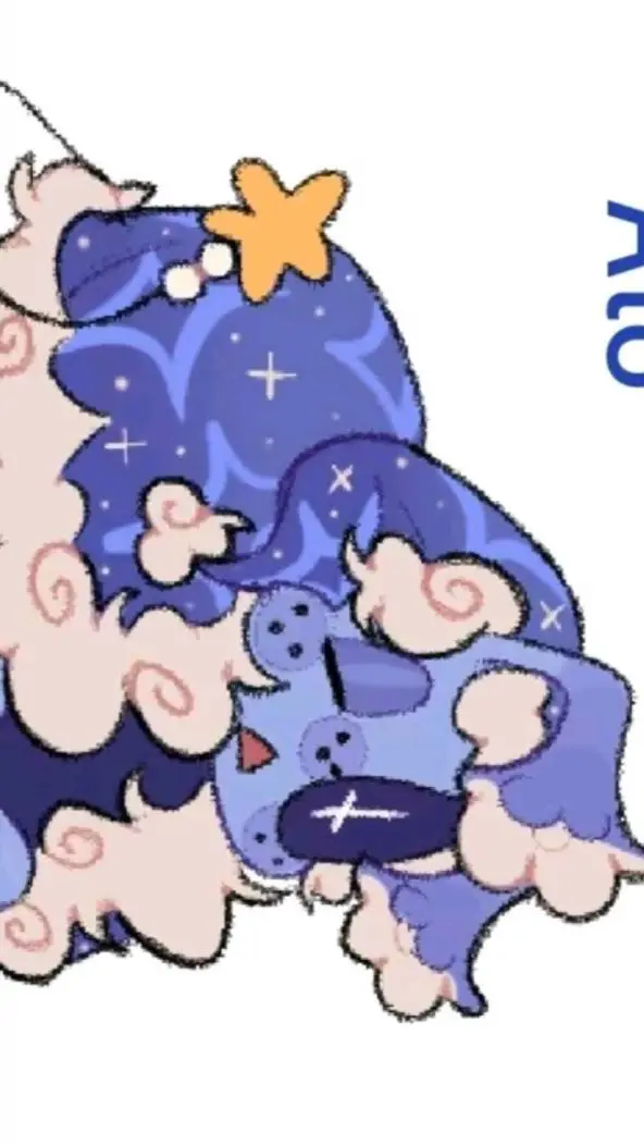 ai character: 💤🌗 . Potato astro. background