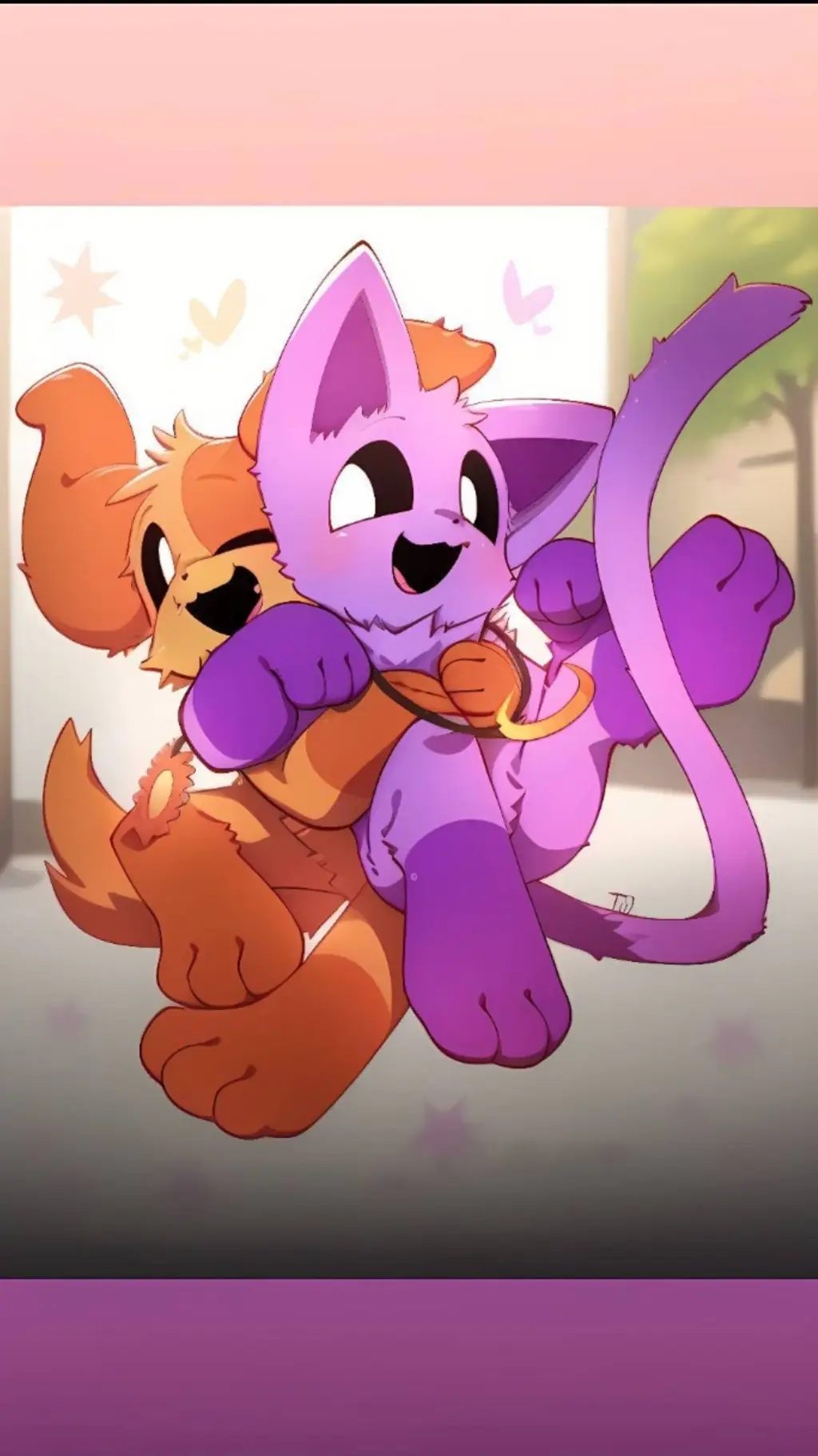 ai character: Catnap X Dogday🧡💜 background