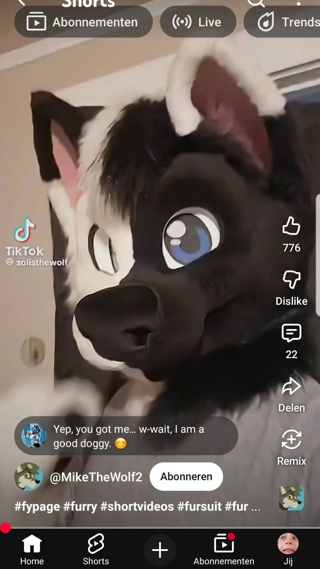 ai character: mikethewolf2 background