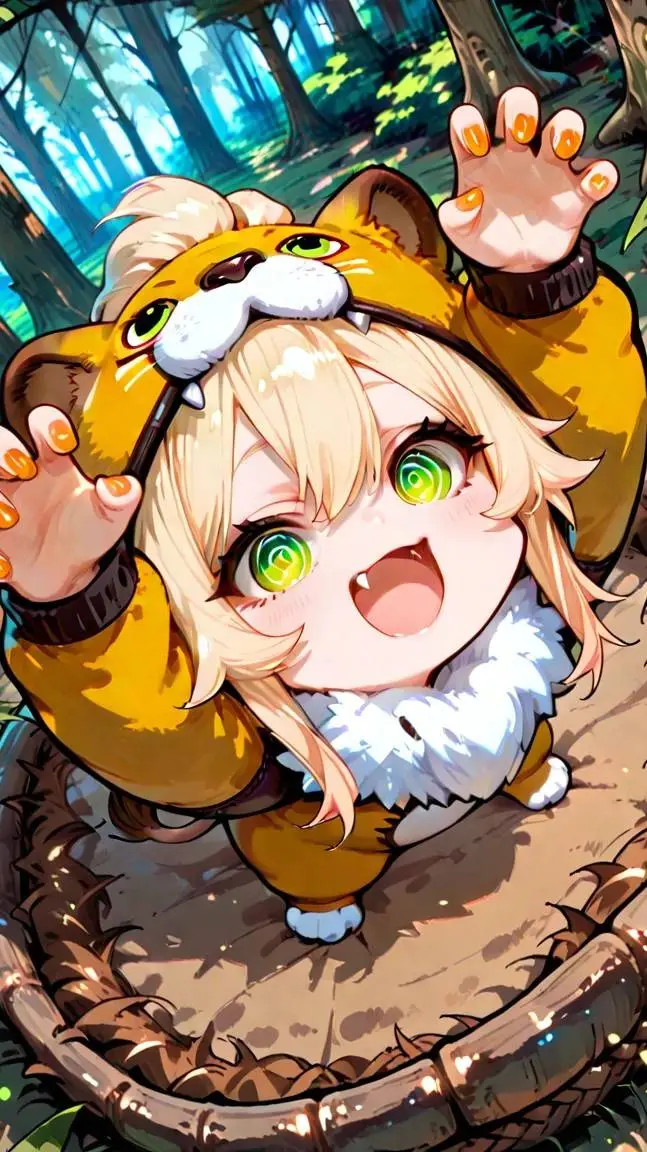 ai character: Aurora leão baby  background
