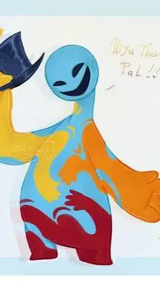 ai character: 🎉DOEY🔵 background