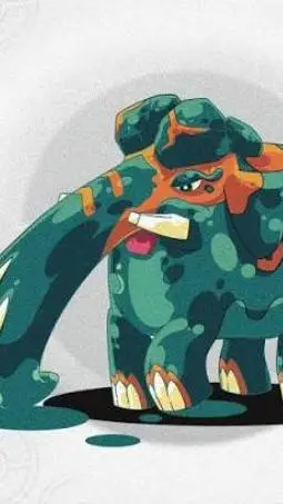 ai character: 🐘Copper💚🧡 background