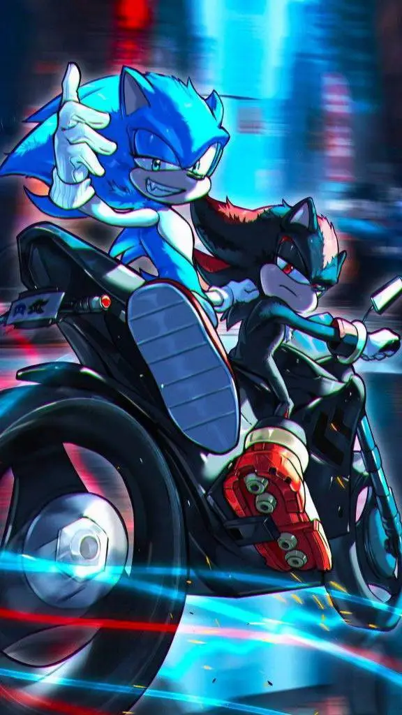 ai character: sonic and shadow  background