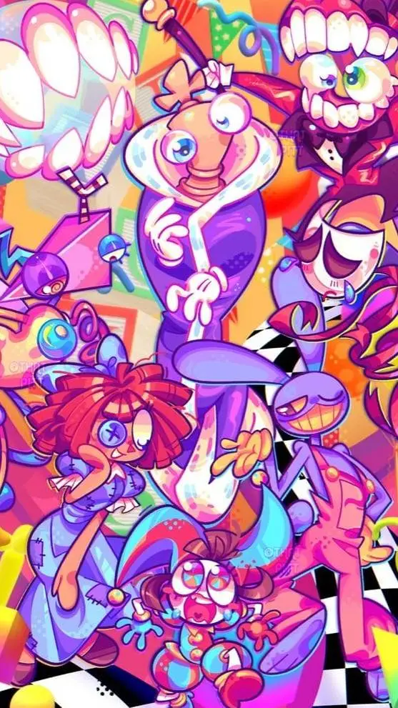 ai character: digital circus background
