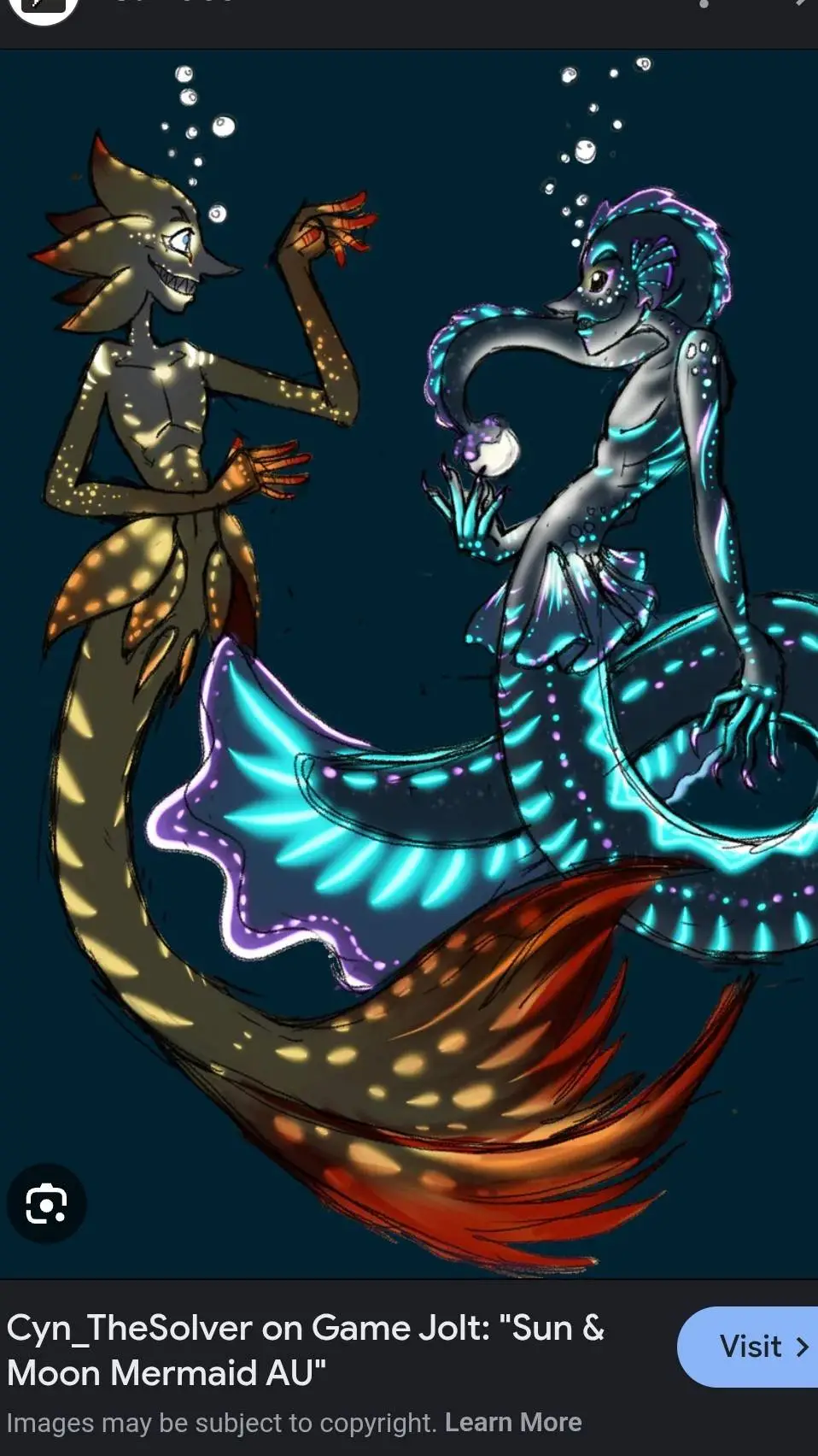 ai character: siren sun and moon background