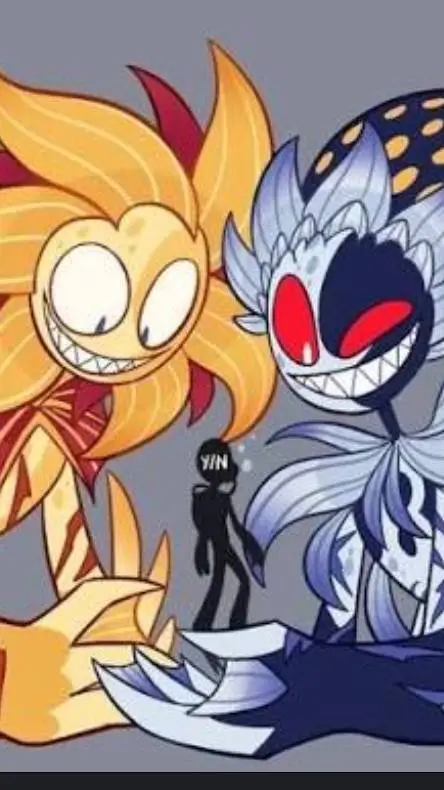 ai character: sun and moon background