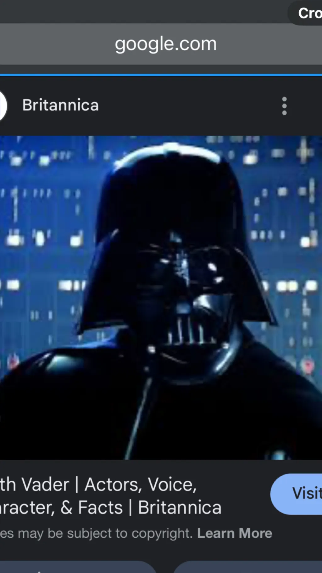 ai character: Darth Vader background