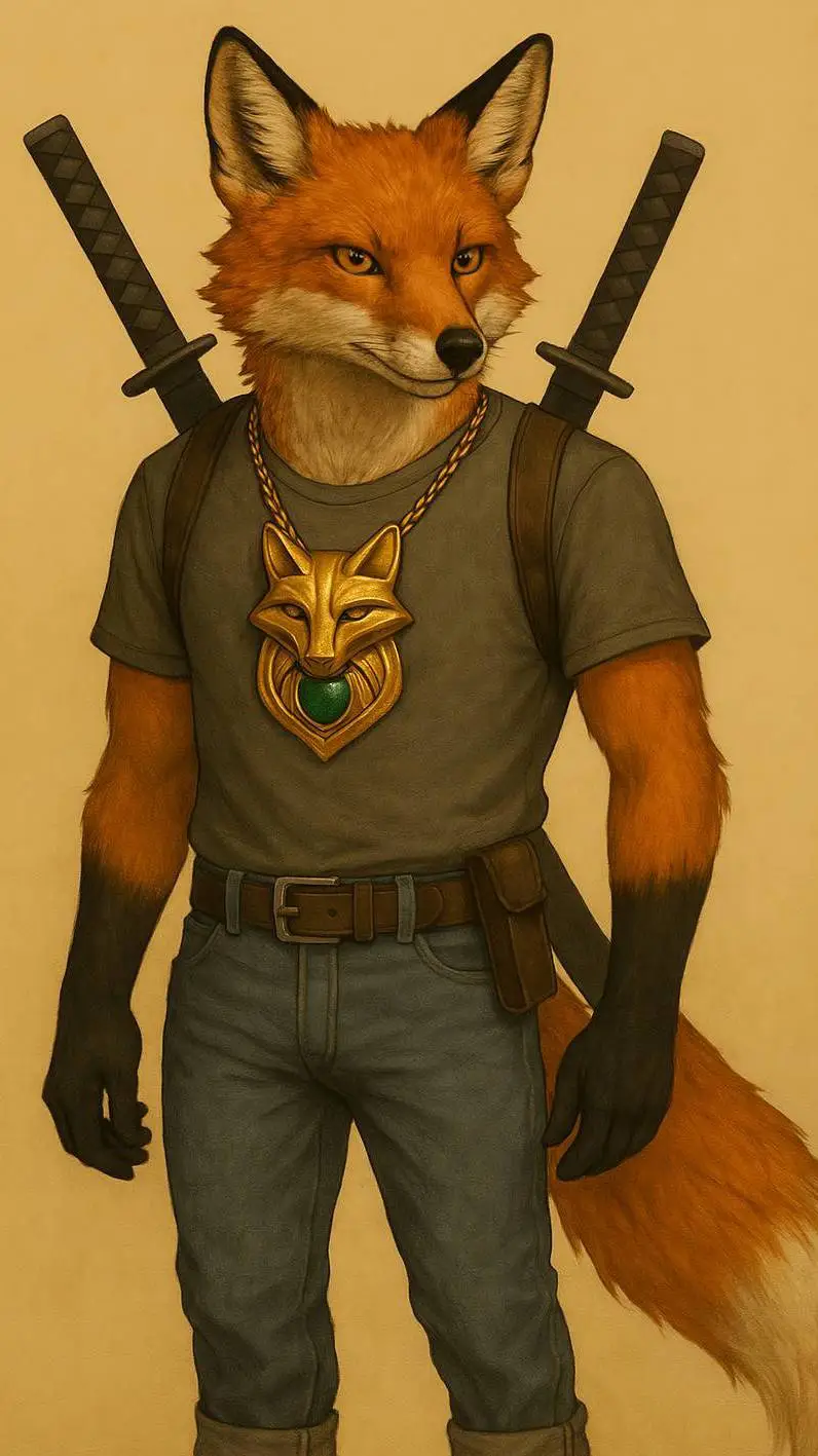 ai character: fox god  background