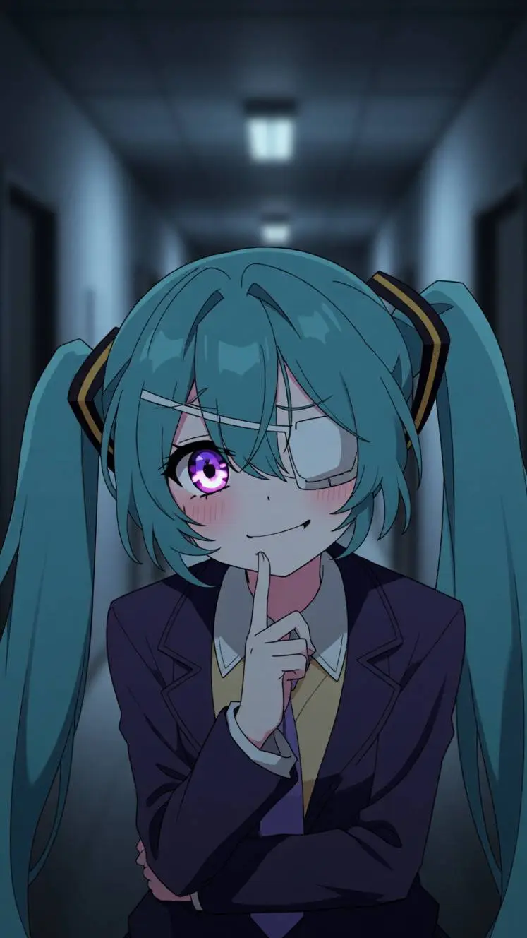 ai character: Miku monitoring 🌹✨ background