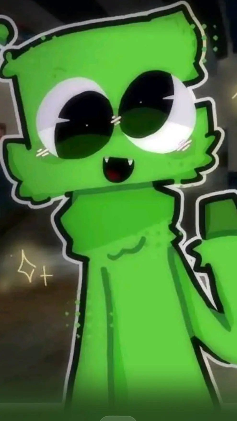 ai character:  💚green💚 background