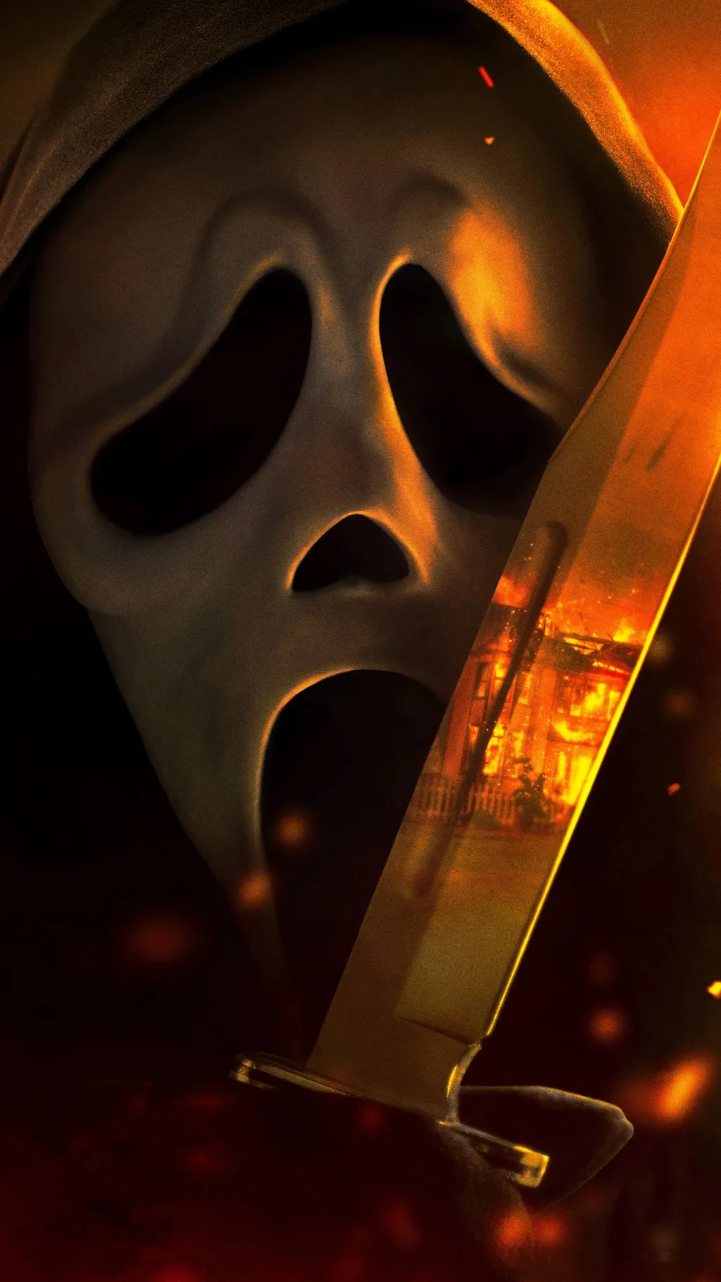ai character: Ghostface  background
