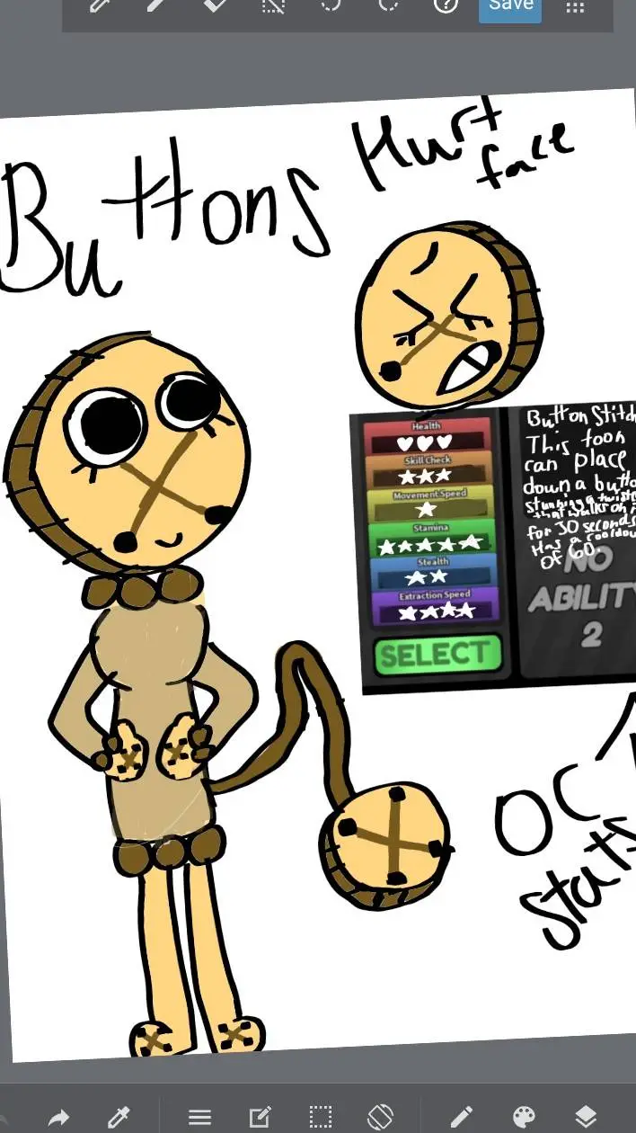 ai character: °Buttons!° background