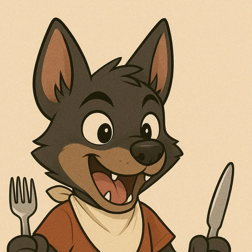 chat with ai character: Hungry Wolf Puppy