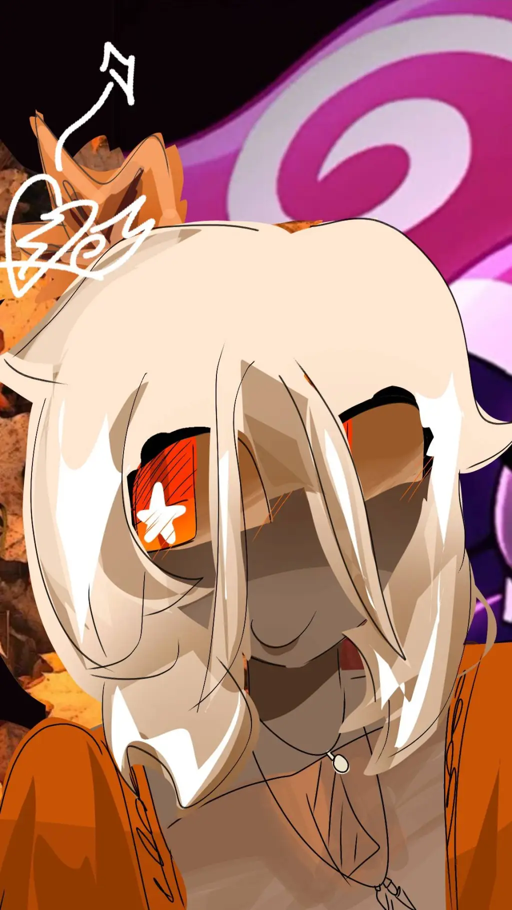 ai character: amber the dry leaf background