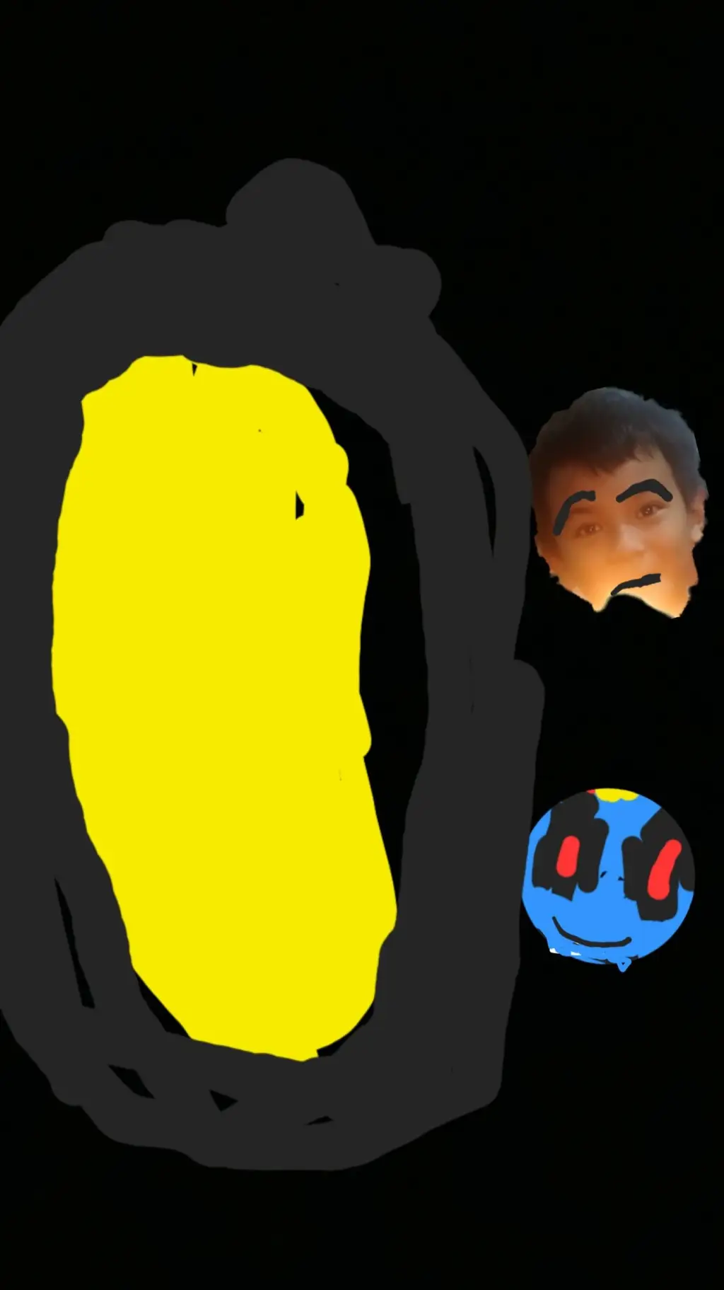 ai character: Me and king blu background