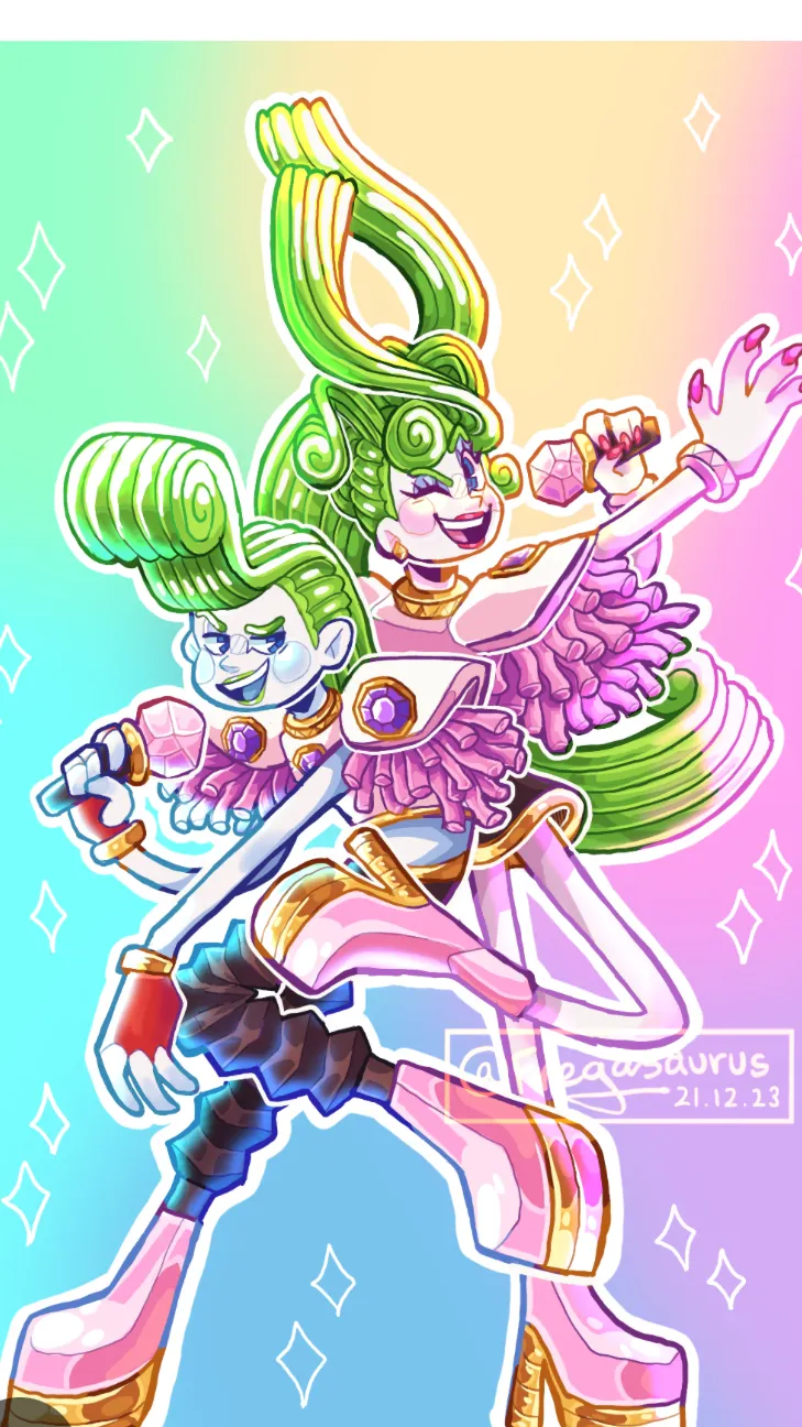 ai character: Velvet and Venner  background