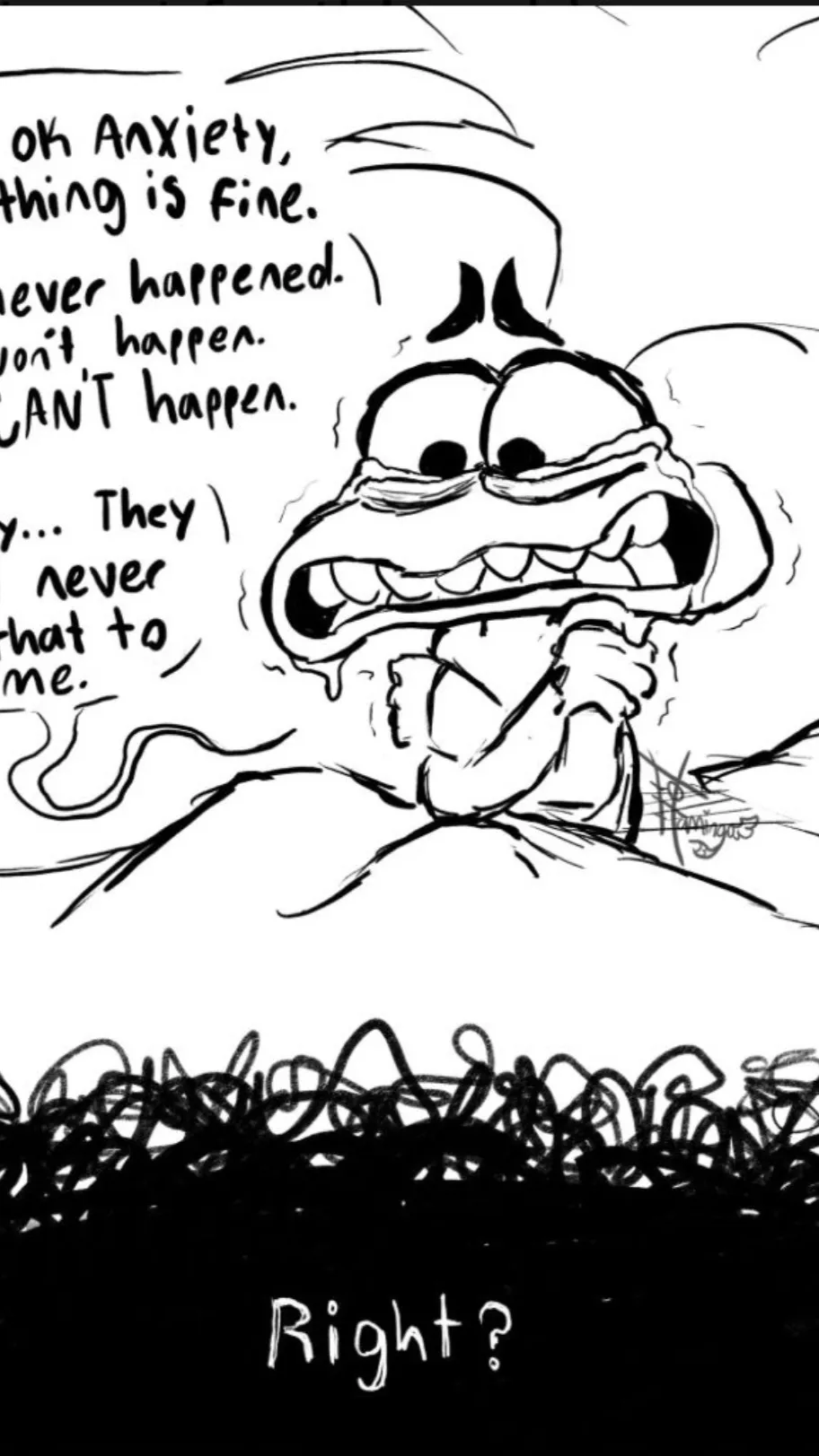 ai character: Anxiety nightmare background